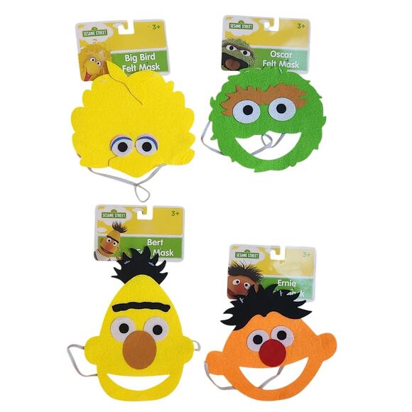 Sesame Street Felt Masks Set of 4 – Big Bird, Oscar the Grouch, Bert, and Ernie - Picture 4 of 10